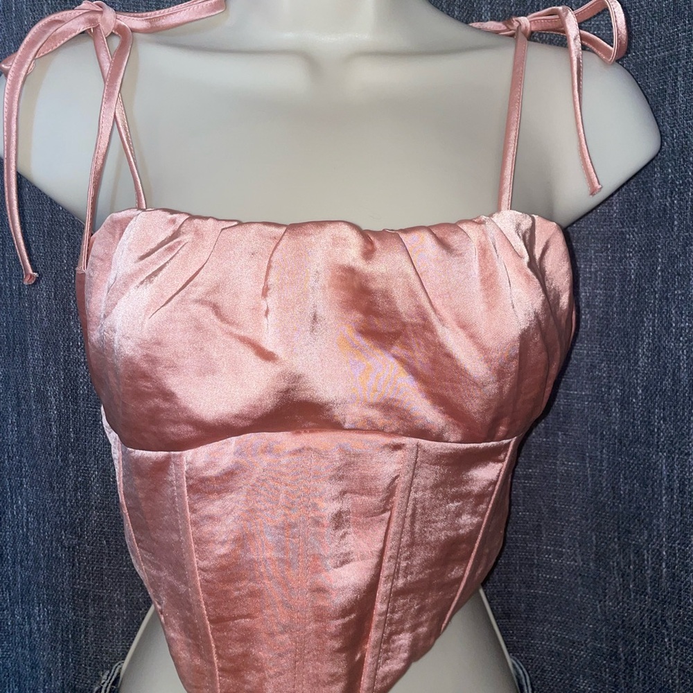 Pink Satin Corset Top
